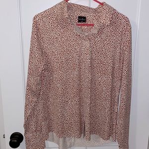 Animal print collared jersey top UF 50
